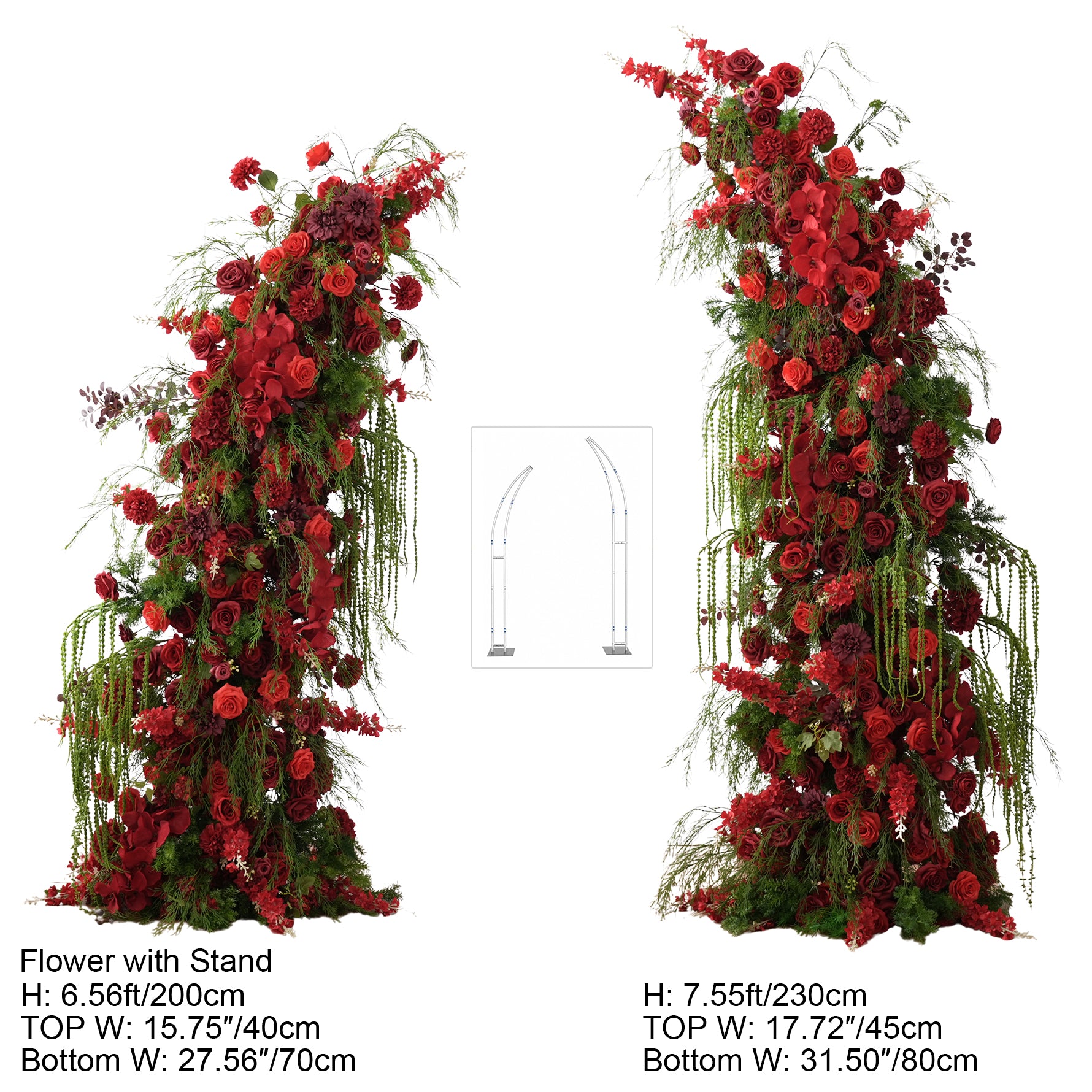 アローネ　フェデル　③ バラ A9158 Red Delphinium Vine Flower Arrangement Cloth Base Horn Arch