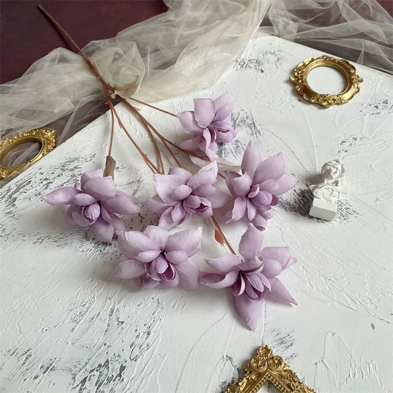 Long Stem Silk Magnolia Fake Flower For Home Vase
