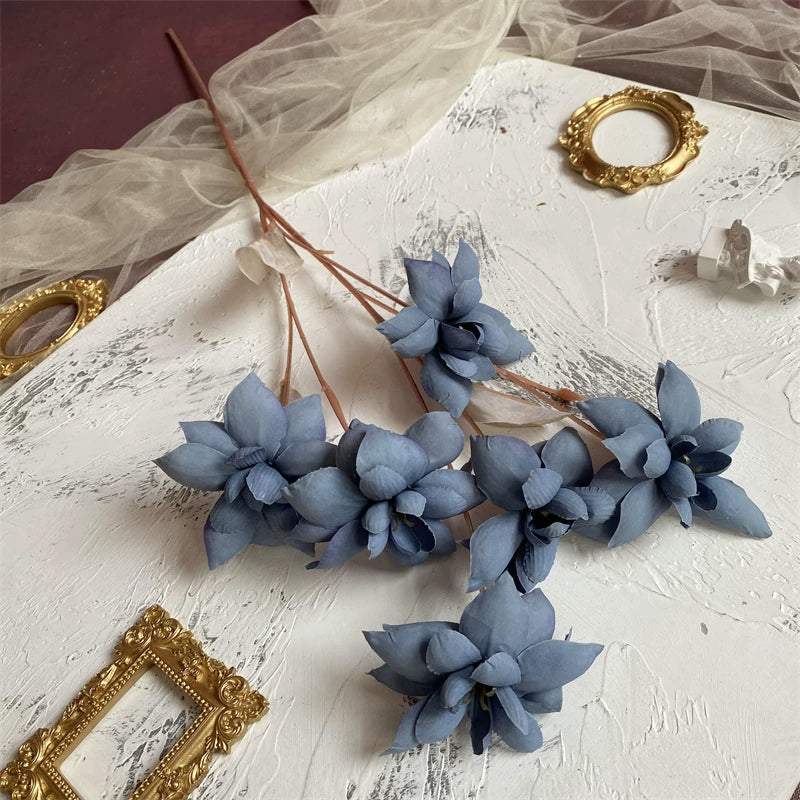 Neutral Blue Dusty Purple Wedding Faux Flower
