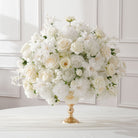 white-wedding-centerpiece-with-flower-tail
