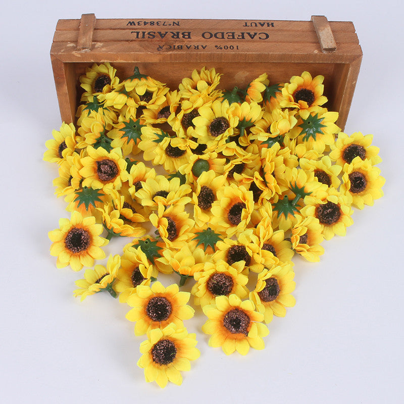 Yellow Mini Daisy Sunflower Heads for Wedding Floral Supplies