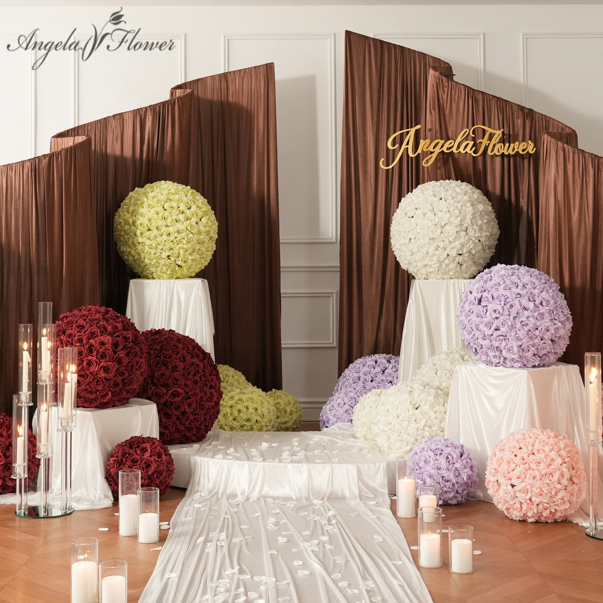 Artificial rose flower ball for statement decor