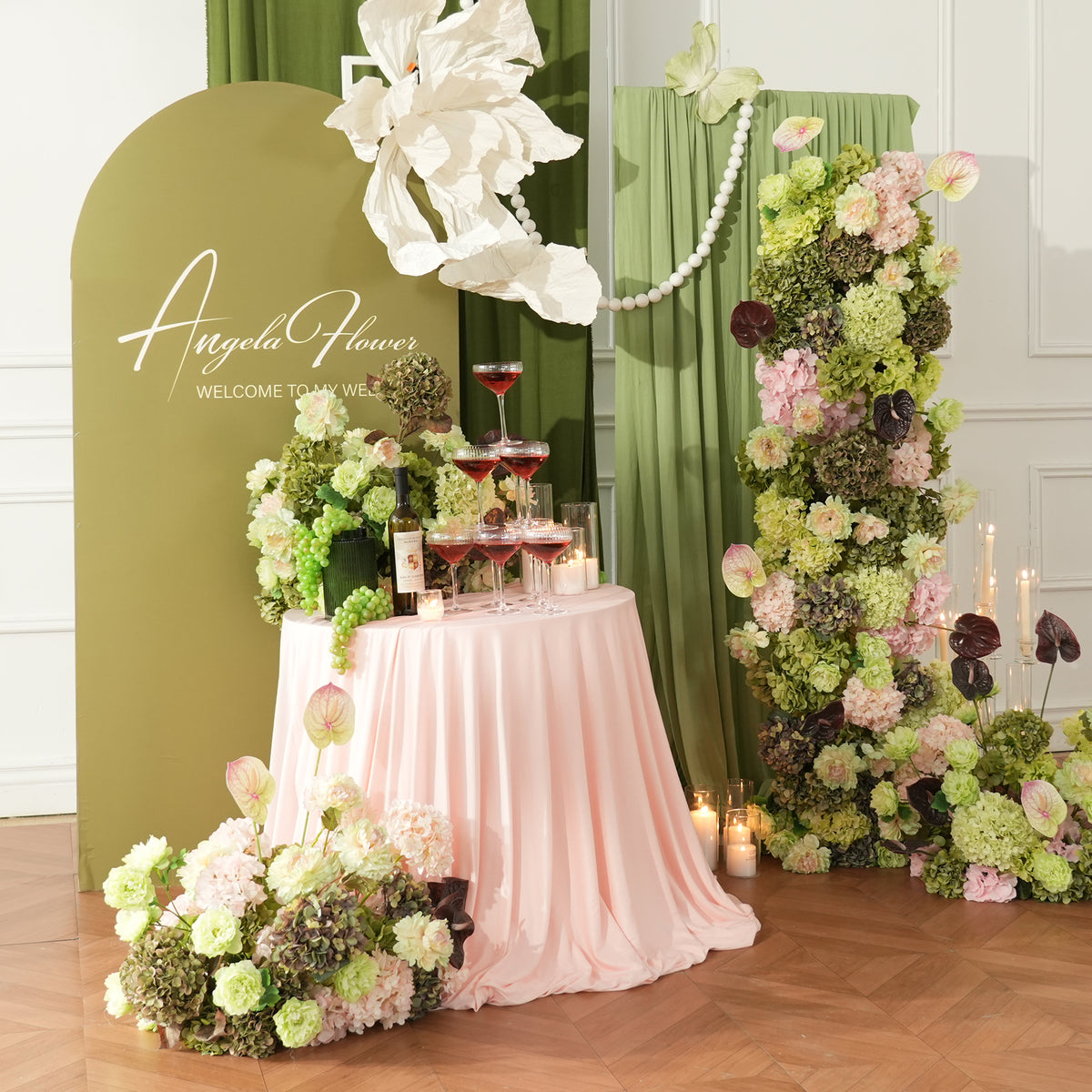 floral backdrop panel for party decor