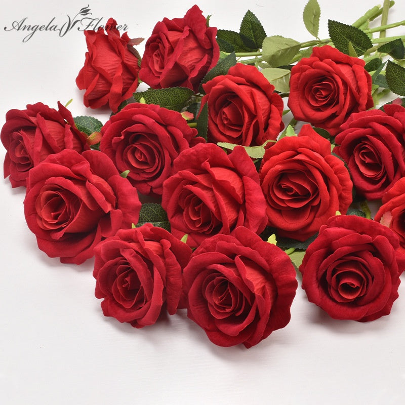 blush_faux_rose_with_green_leaves