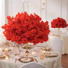 Vivid red floral cloud ball for dramatic event focal point