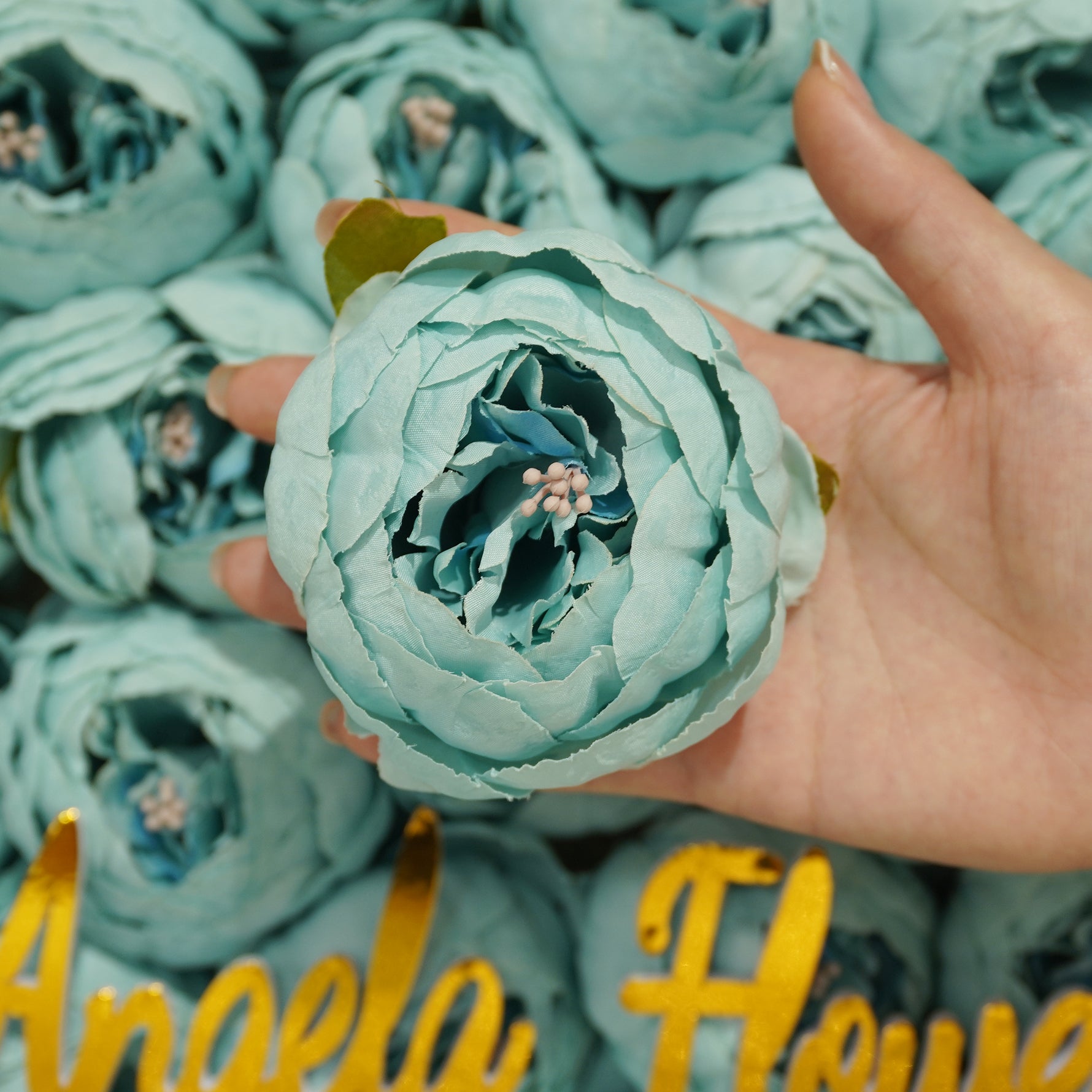 Pale lilac silk ranunculus wedding blooms