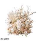 Neutral beige tone wedding arch flower installation sample