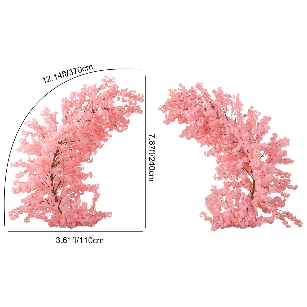 artificial cherry blossom flower plinth for wedding arch