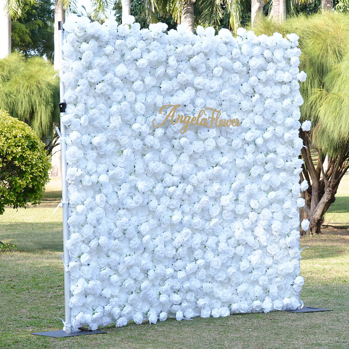 Outdoor garden wedding artificial rose backdrop panel