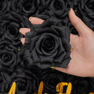 Black peony silk flower head for dark themed events