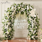 Individual white green flower panel pieces for assembling wedding arch