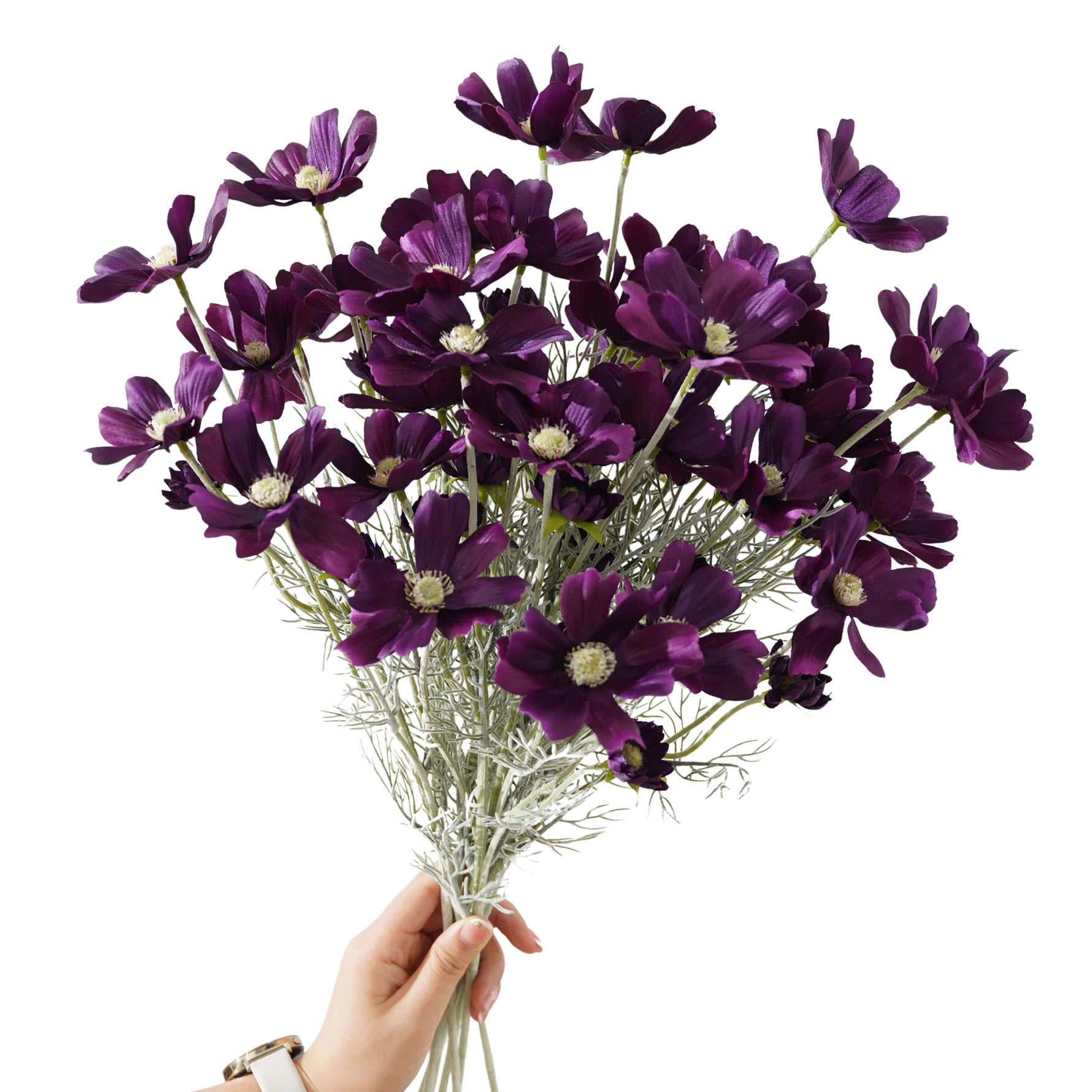 table-centerpiece-faux-cosmos-flowers