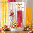 yellow-pink-artificial-flower-table-centerpiece