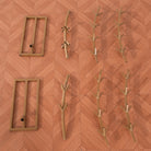 gold round arch metal frame structure for floral installation