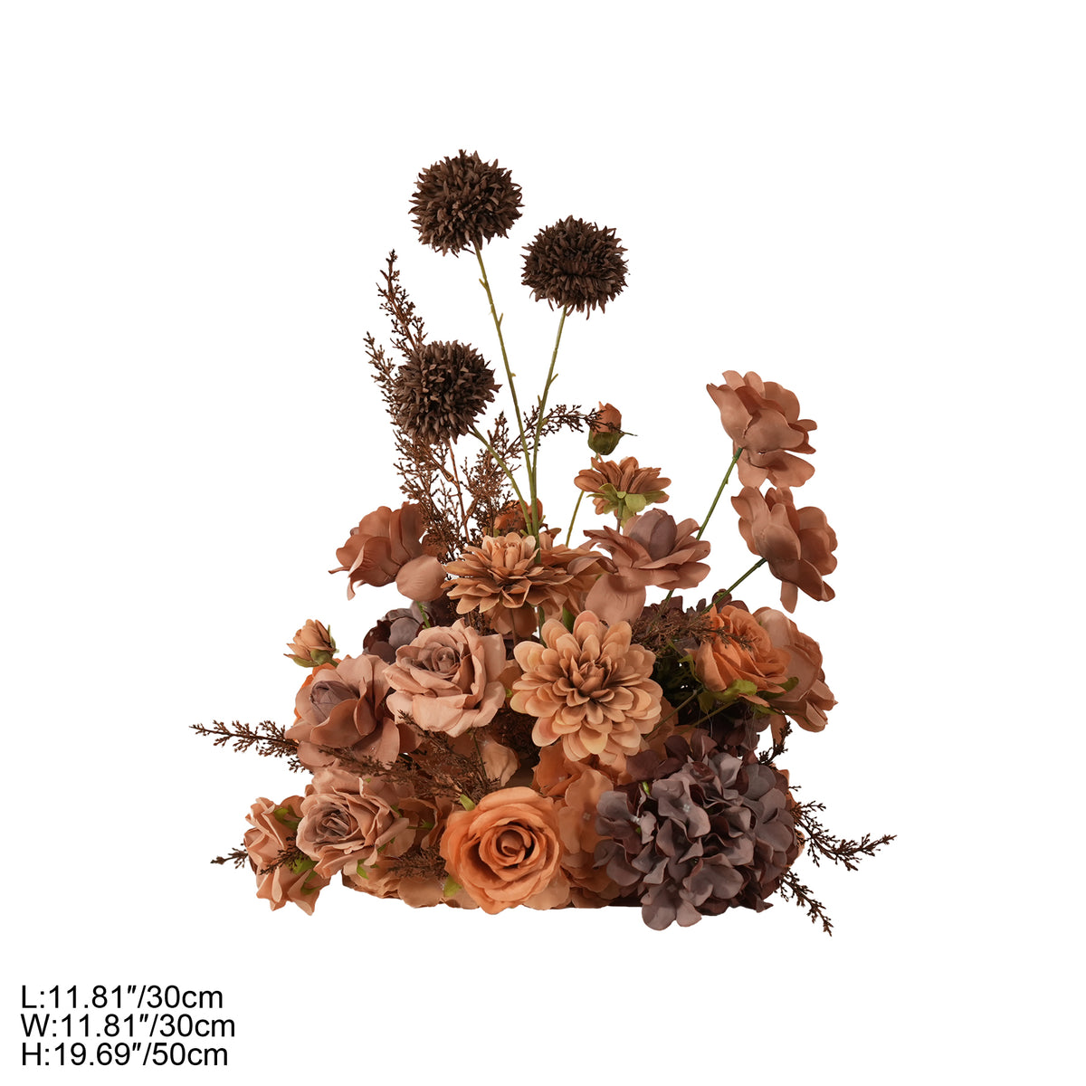 brown globe thistle artificial flower branch