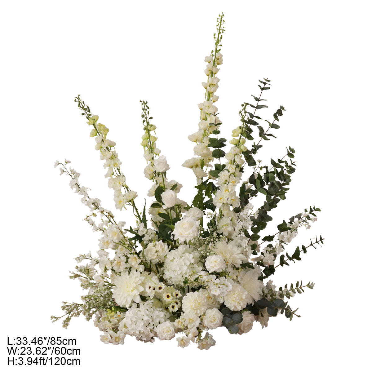 White dahlia silk flower bundle for wedding reception decor