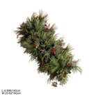 Elegant burgundy red flower christmas arch with cream sheer ribbon and ornaments