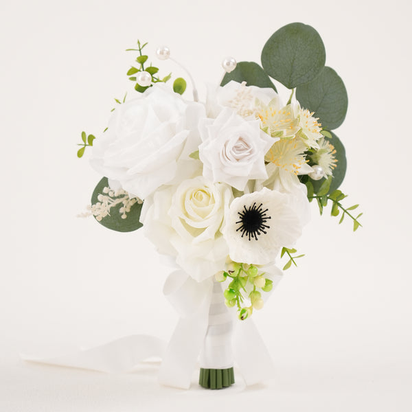 A8995 Artificial White Poppy Greenery Bridesmaid Bouquet Outdoor Wedding Decor Supplies