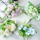 pastel mixed artificial silk flower bouquet for wedding decor