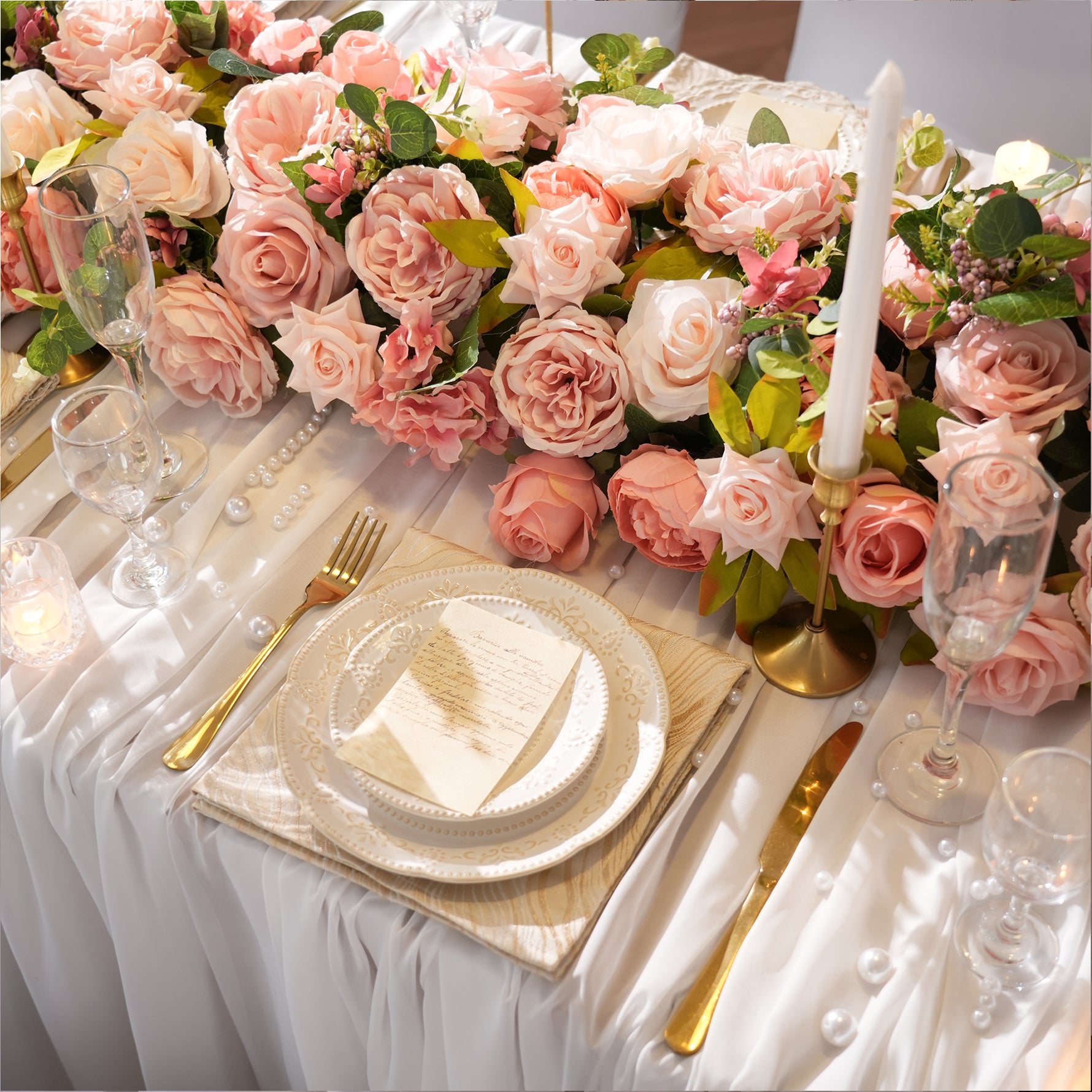 preassembled artificial trailing floral for wedding head sweetheart table