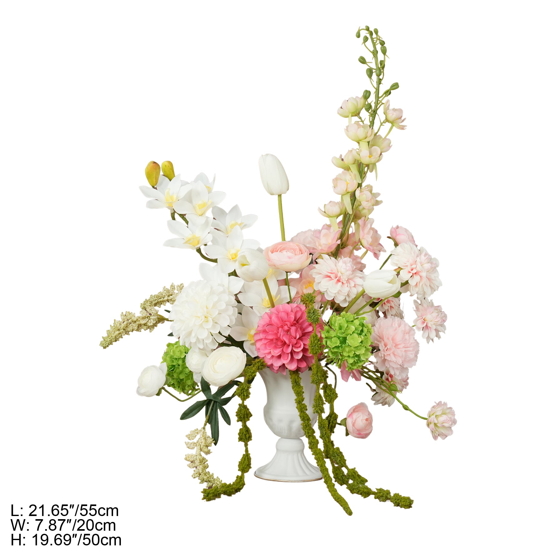 Angela Flower Red Rose Plum Bossom Floral Arrangement Decor Horn