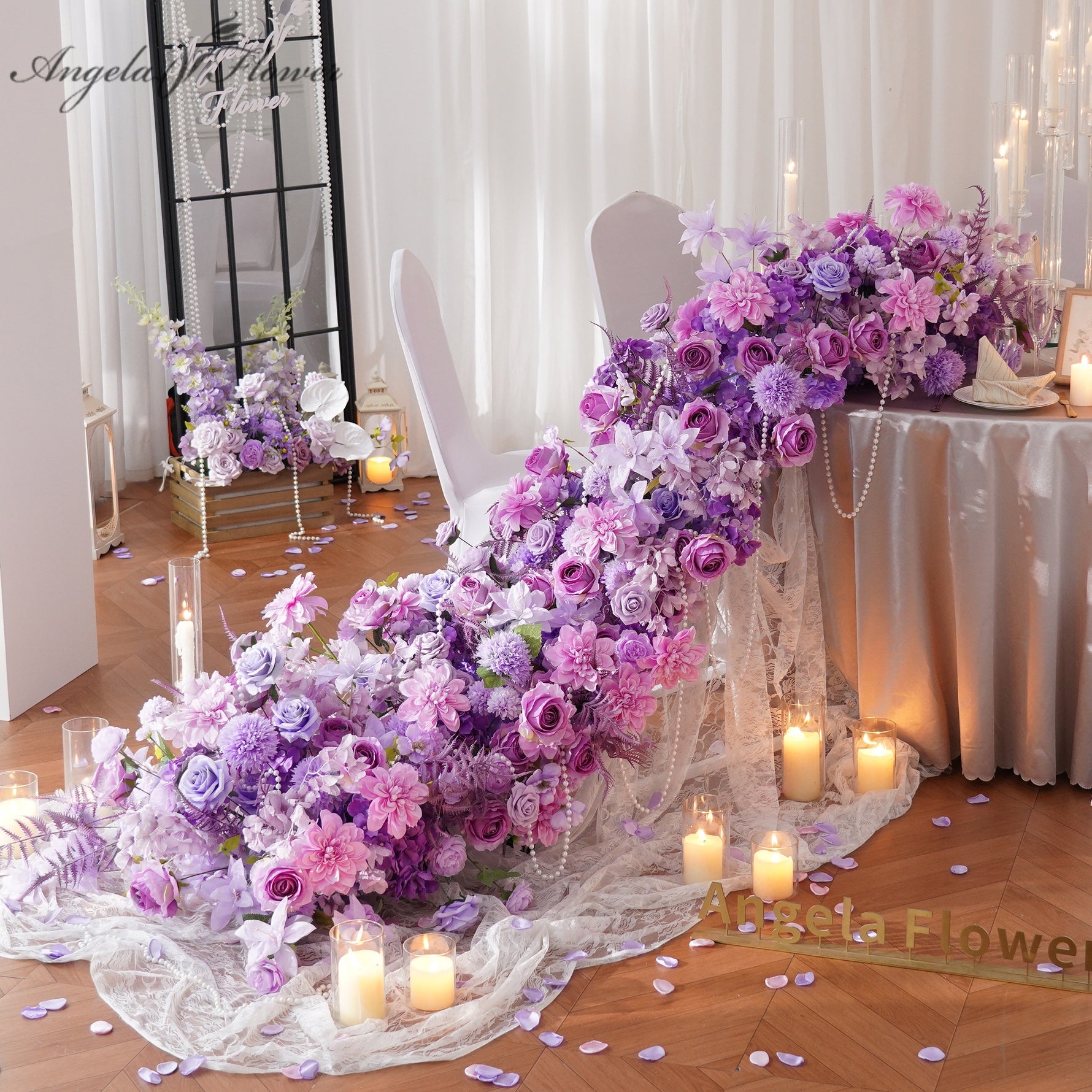 purple-silk-rose-dahlia-hydrangea-table-runner