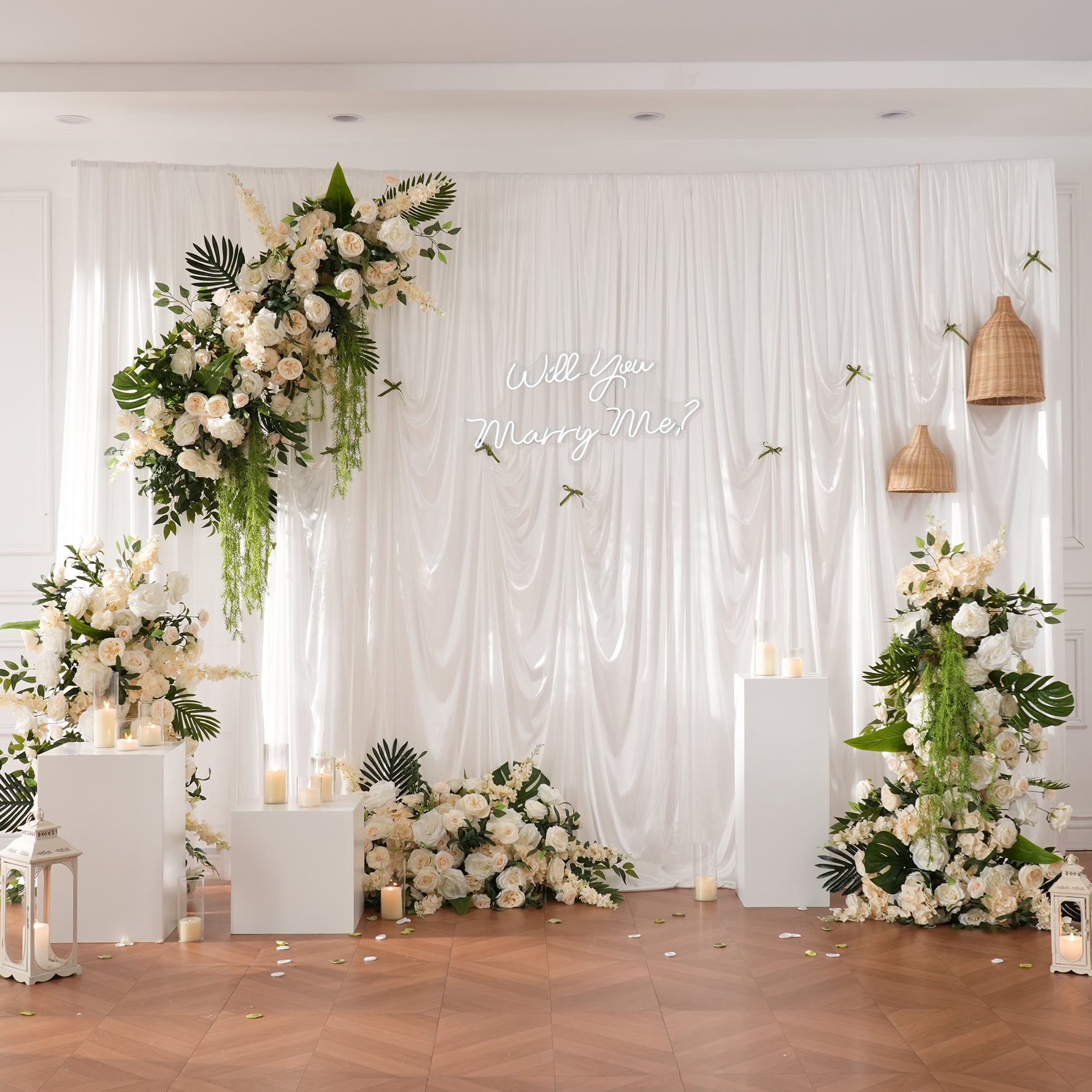 silk_flower_pillar_arch_wedding_decor