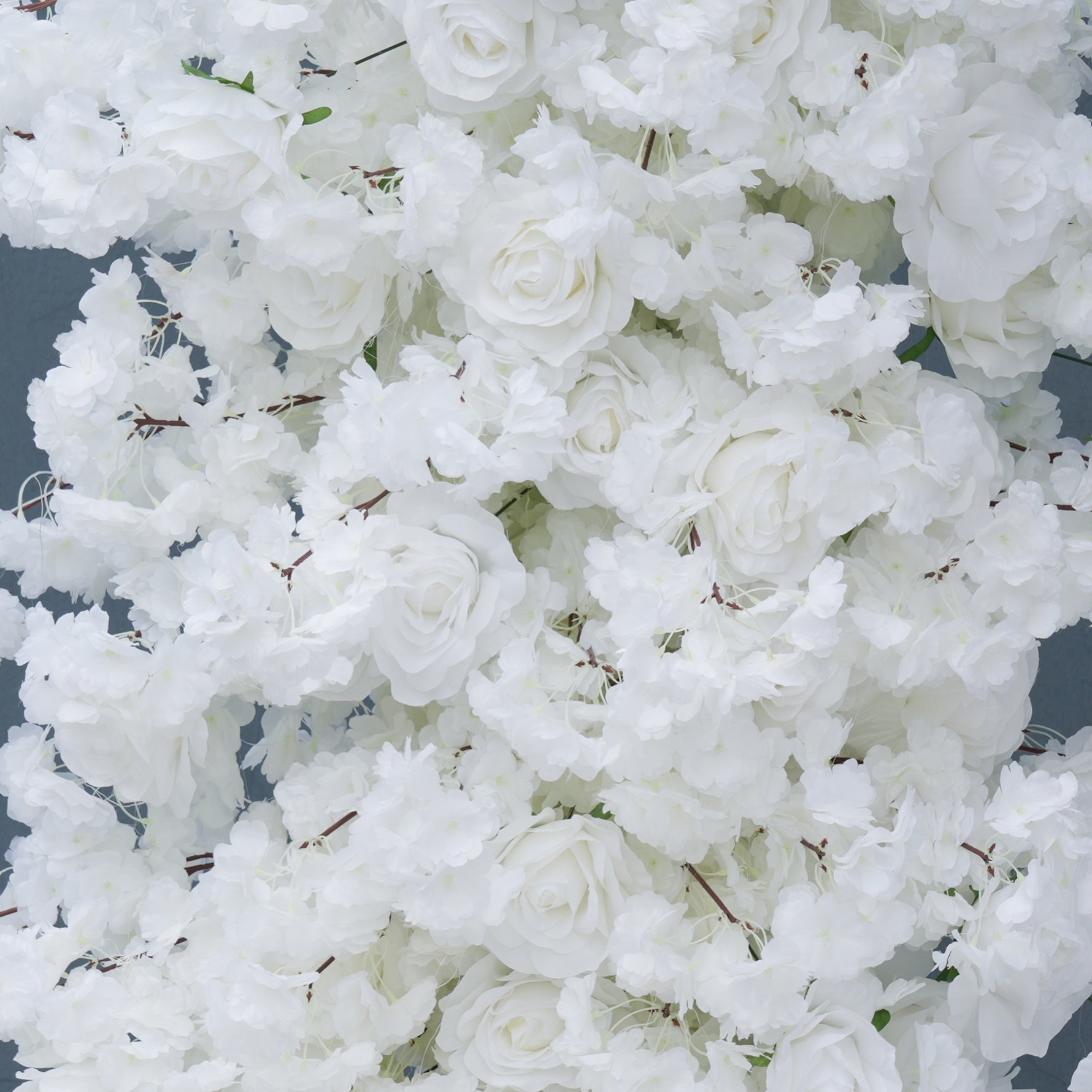 will you marry me photo backdrop with white florals