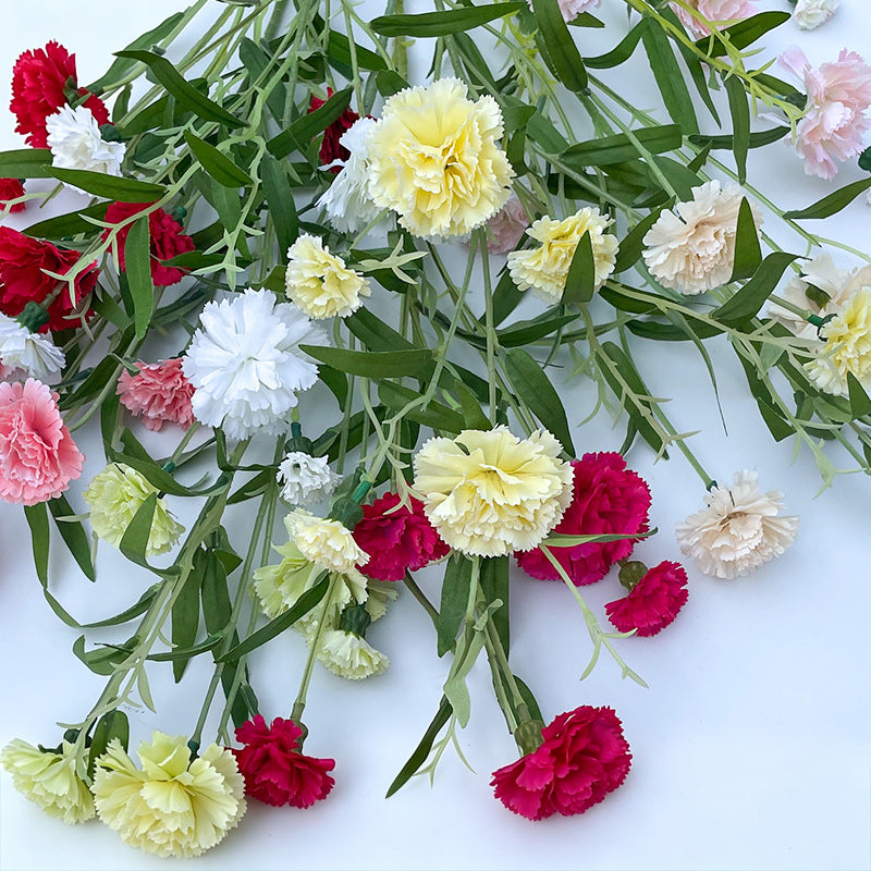 bright‑red‑fake‑carnation‑flower‑stems‑long‑green‑leaf‑product‑shot