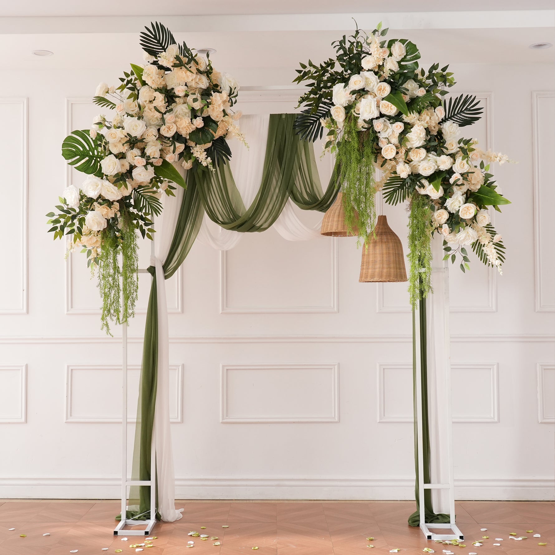 neutral_boho_wedding_arch_flowers