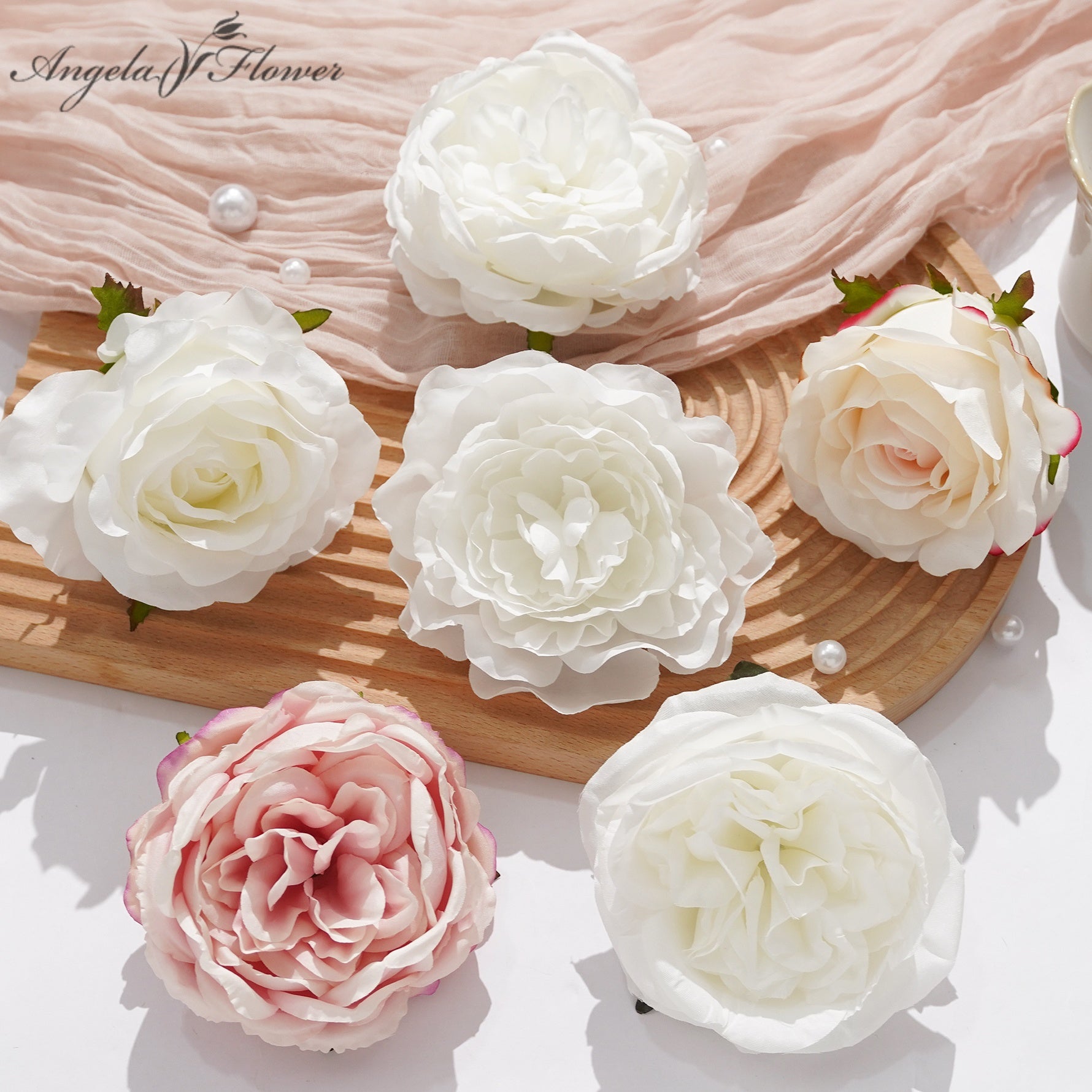 silk-austin-rose-flower-heads