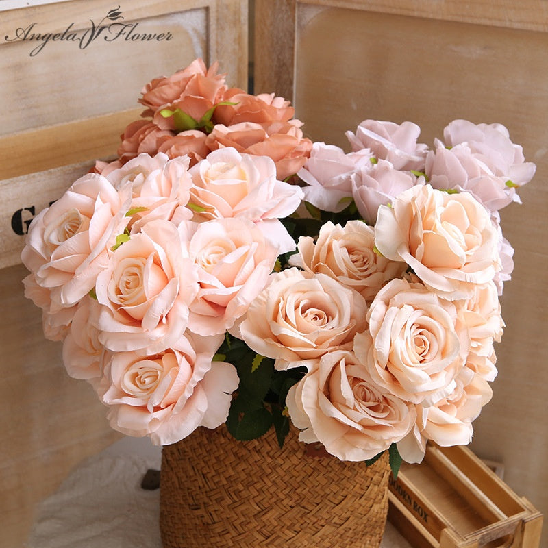 Artificial blush rose bouquet Angela Flower