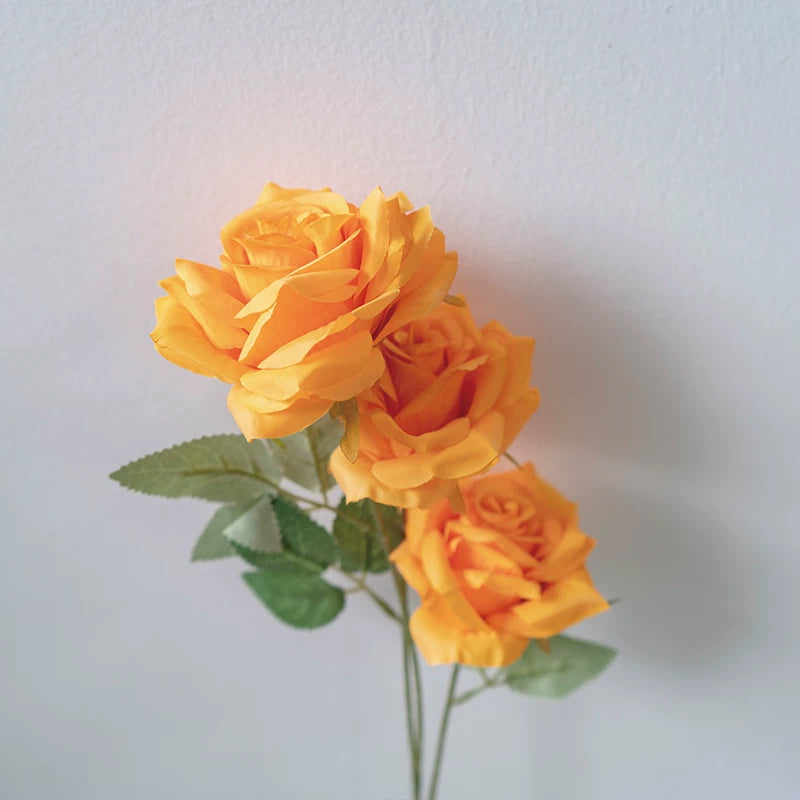 light‑orange‑ombre‑fake‑rose‑branch‑home‑ornament
