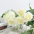 Artificial rose stem with leaves
