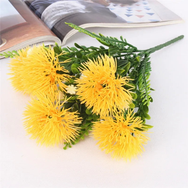 Multi-color artificial ball thistle flowers, for DIY bouquet and centerpiece 