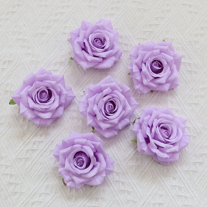 Natural Style Faux Rose Flower Heads with Soft Petals