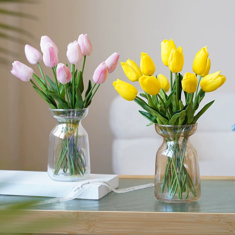 bright_red_faux_tulip_with_green_foliage