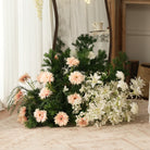White ranunculus peony mixed blooms wedding flower arrangement