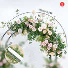 Peach pink artificial flower arch decor