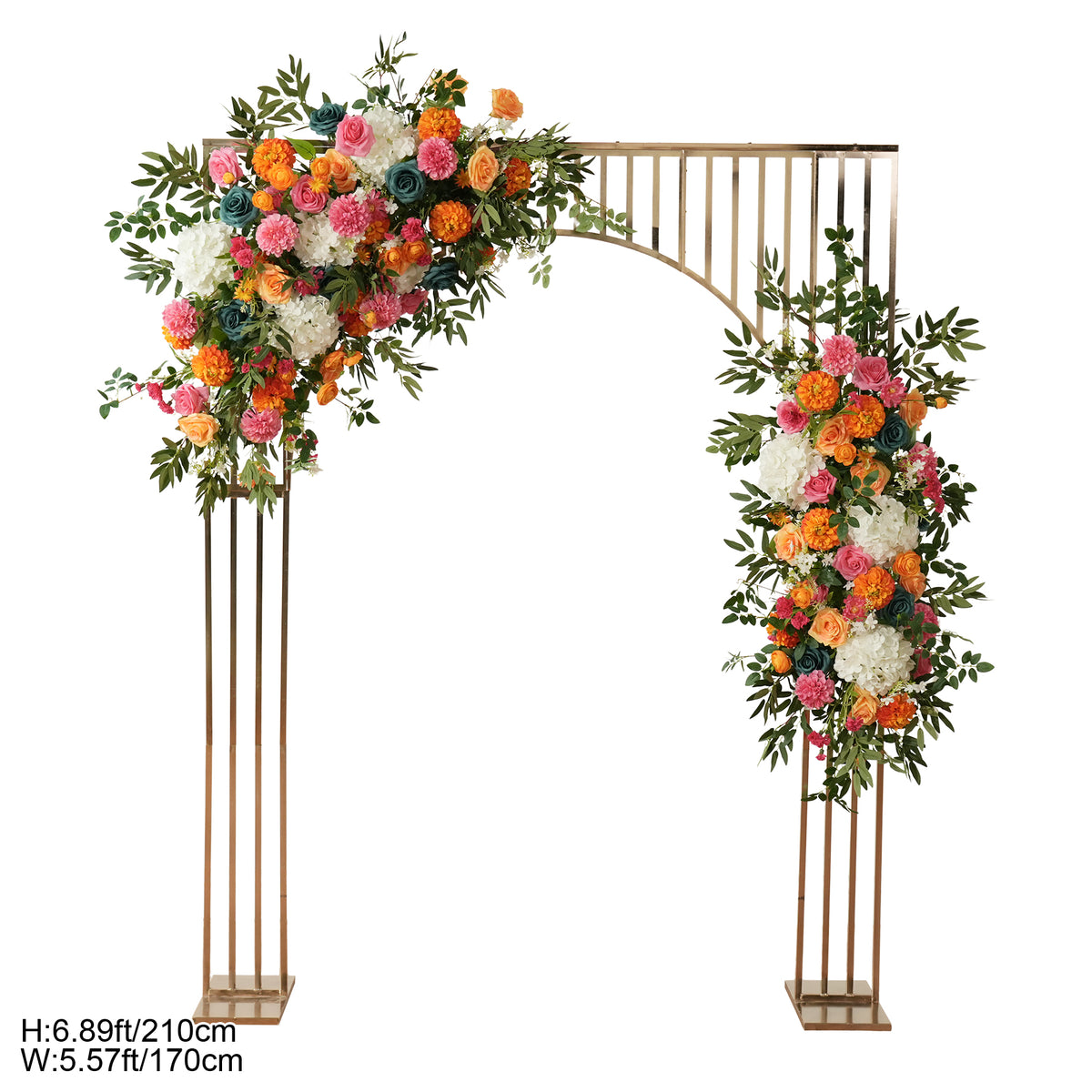 Square gold backdrop arch flower decor kit for weddings