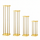 Solid square flat base chrome metal pillar display pedestal