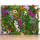 Flower wall displayed on lawn for outdoor wedding decor
