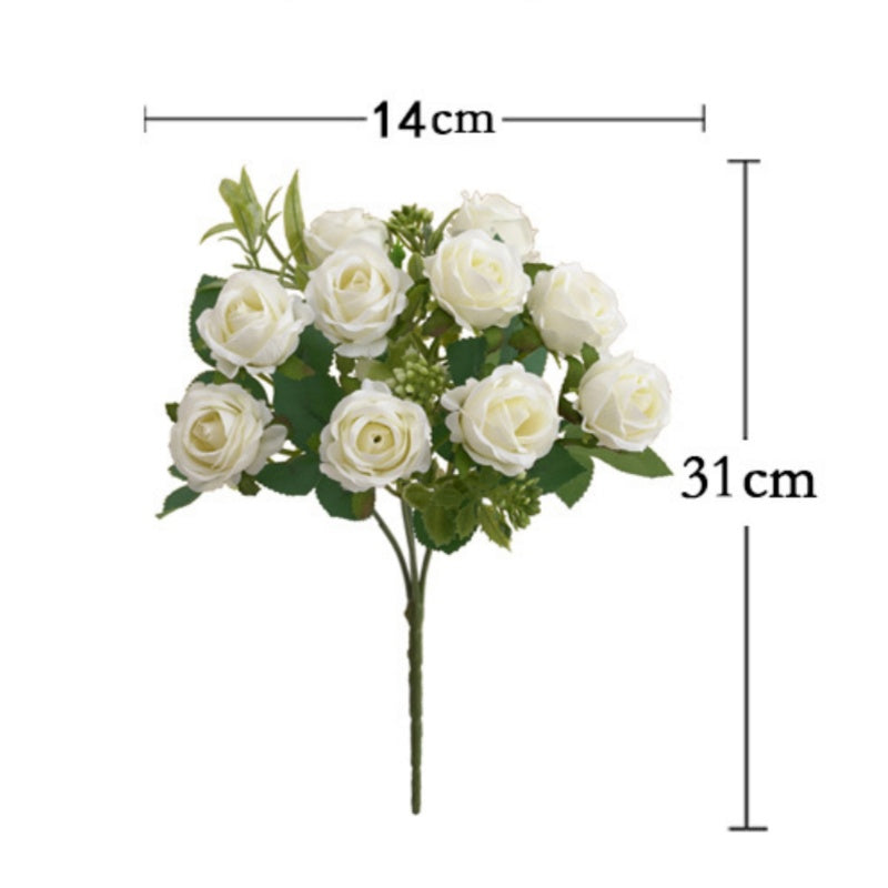 1. Burgundy artificial rose bouquet