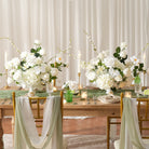 white pink silk flower bouquet centerpiece