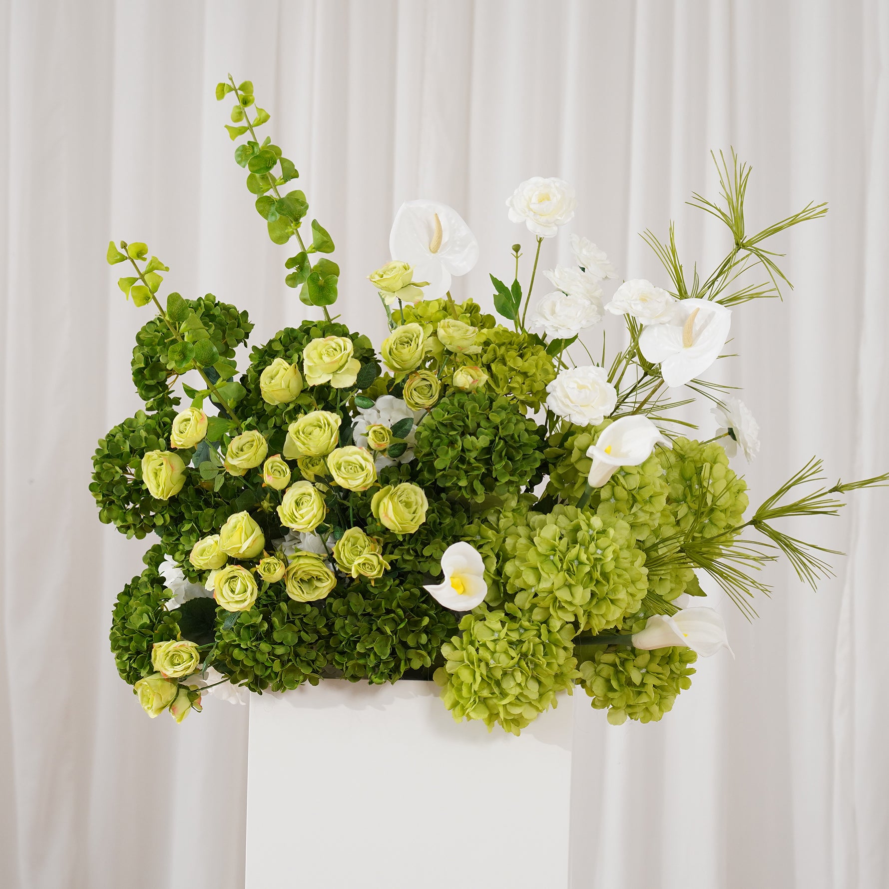 Faux Hydrangea Wedding Stage Floral Decor