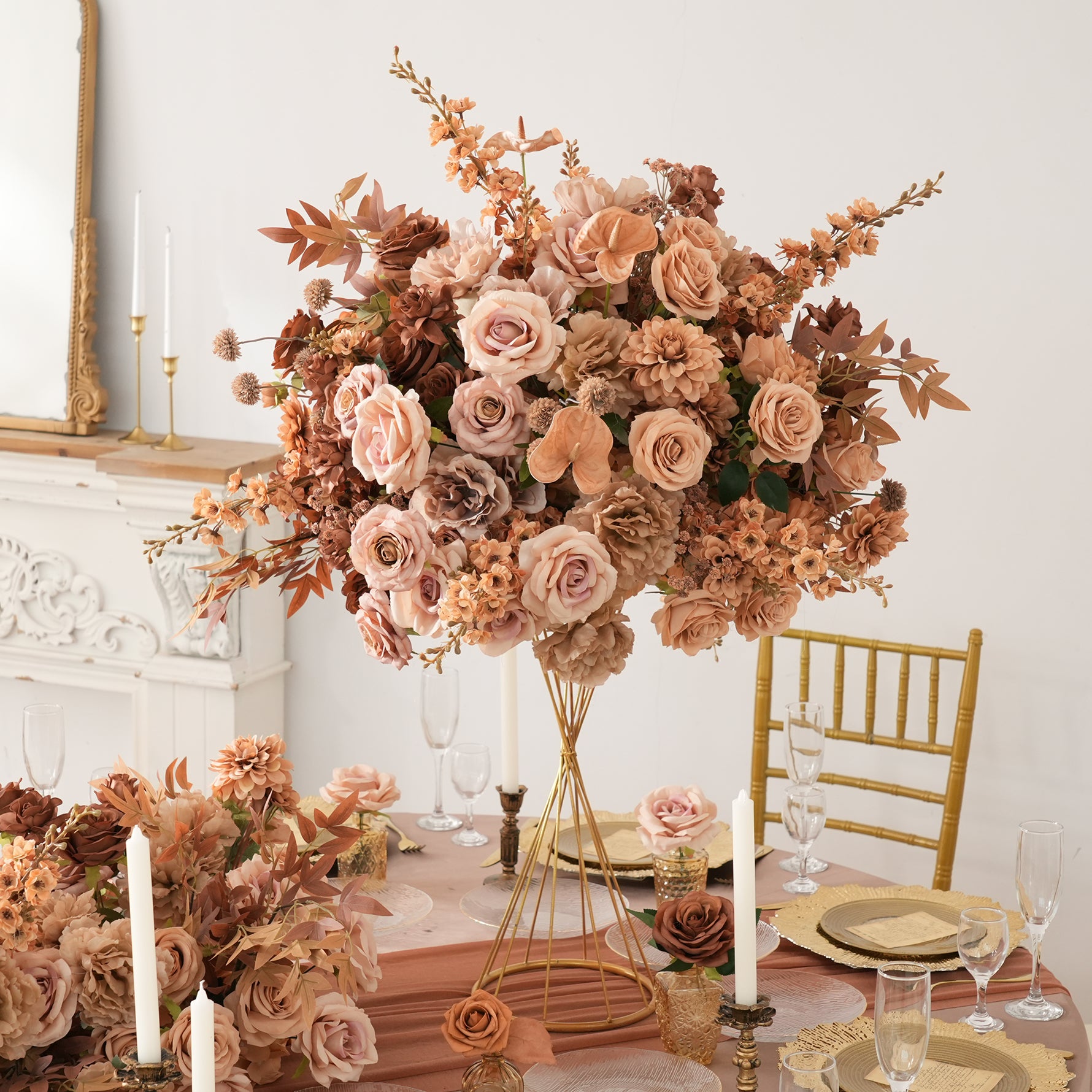 Cream Faux Multi Rose Wedding Arrangement
