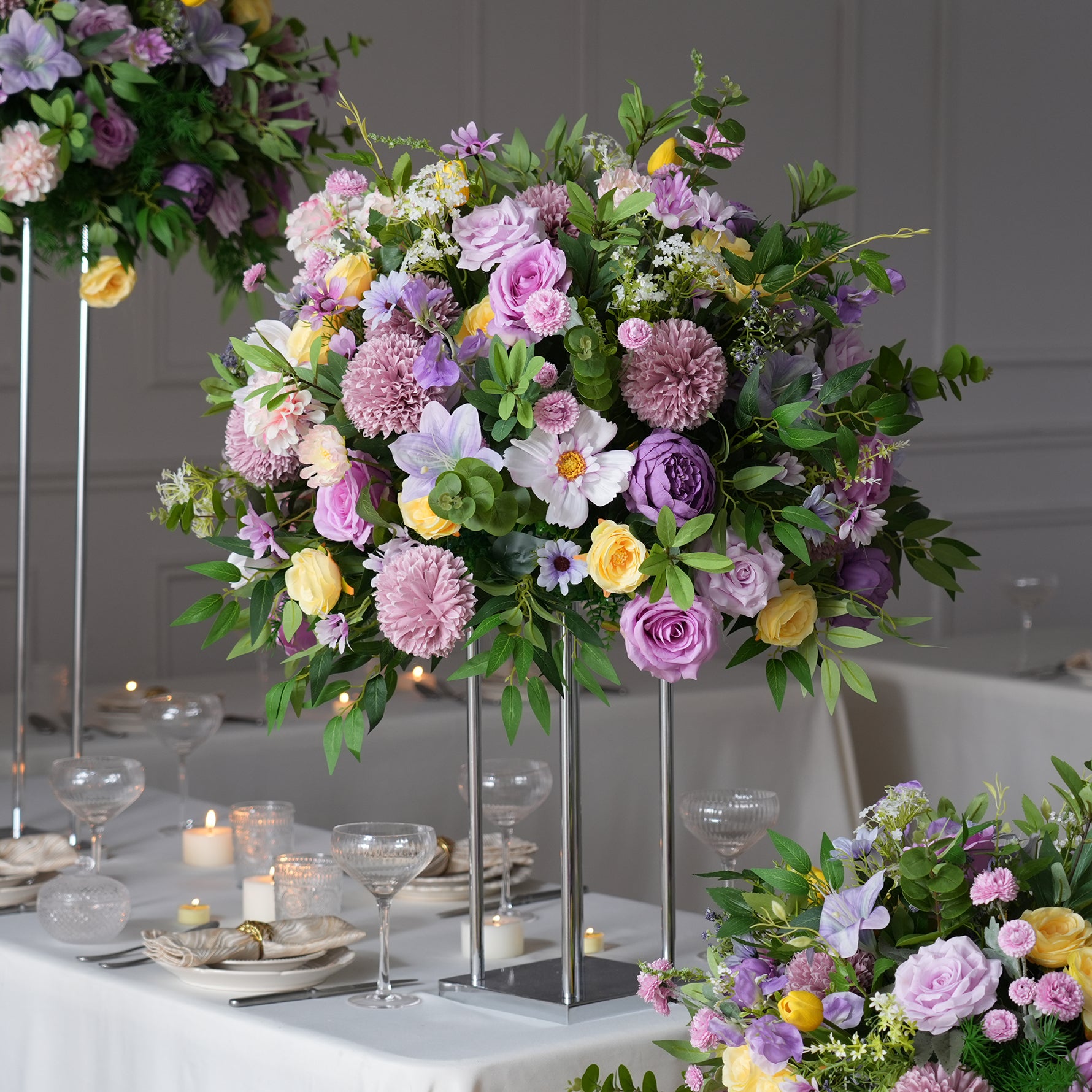 round floral centerpiece arrangement