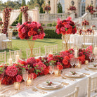 artificial flower table runner for wedding reception table decor