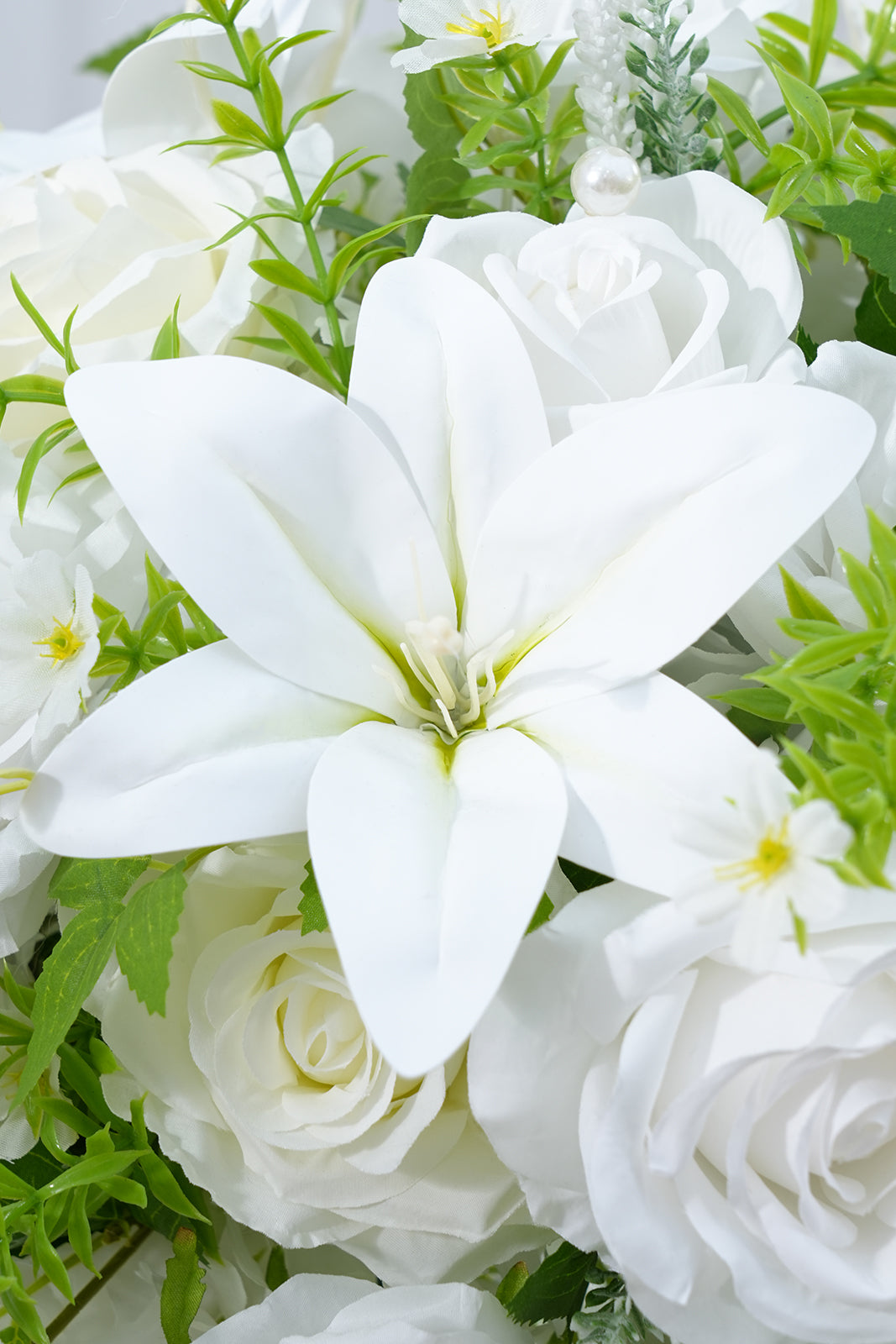 white rose lily bouquet A8991 2pcs White Rose Lily Flower Ball Table Centerpiece Wedding Banqu – Angela Flower