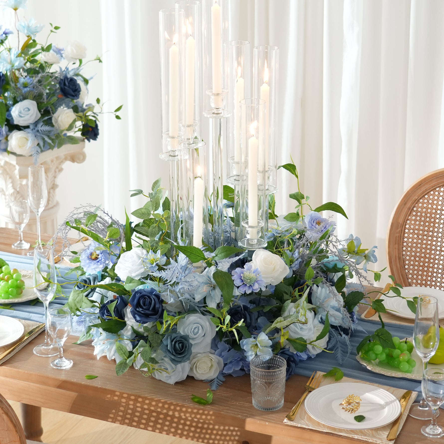 A9076 Artificial Blue Rose Wreath Wedding Flower Arrangement For